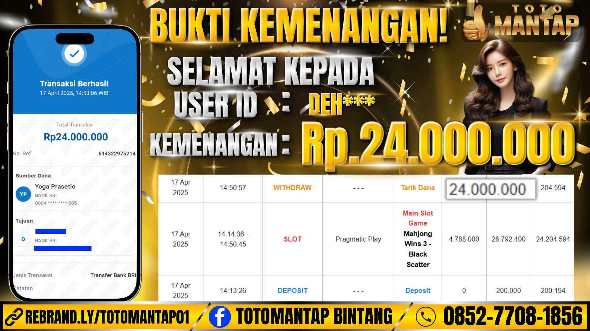 TOTOMANTAP JACKPOT SLOT Mahjong Wins 3 - Black Scatter Rp.24,000,000,-